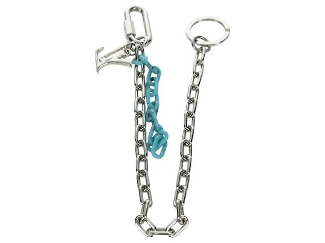 PORTACHIAVI A FORMA DI LV LOUIS VUITTON metallo tono argento MP2619 LV Auth BAZ740M - vista 8