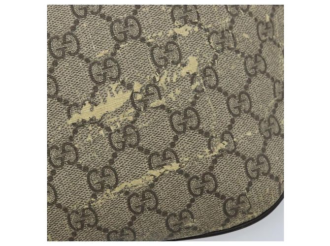 Borsa a tracolla GUCCI GG Supreme in PVC Beige Oro 211110 Auth AMZ560 - vista 10