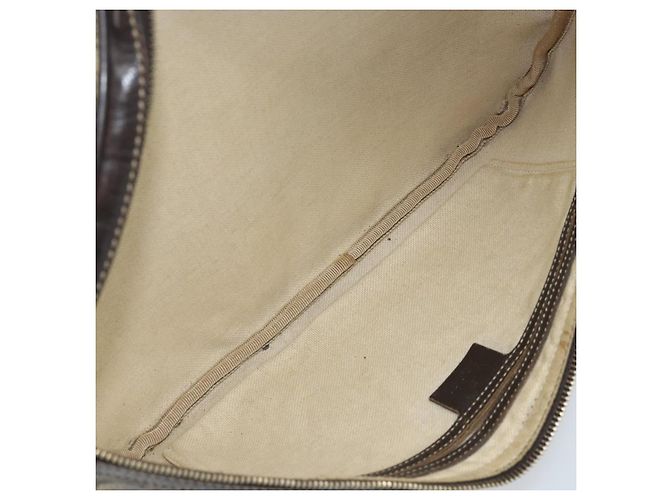 Borsa a tracolla GUCCI GG Supreme in PVC Beige Oro 211110 Auth AMZ560 - vista 11