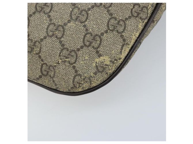 Borsa a tracolla GUCCI GG Supreme in PVC Beige Oro 211110 Auth AMZ560 - vista 16