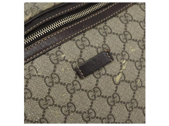 Borsa a tracolla GUCCI GG Supreme in PVC Beige Oro 211110 Auth AMZ560 - vista 17