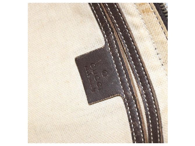 Borsa a tracolla GUCCI GG Supreme in PVC Beige Oro 211110 Auth AMZ560 - vista 19