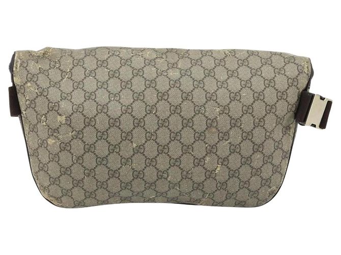 Borsa a tracolla GUCCI GG Supreme in PVC Beige Oro 211110 Auth AMZ560 - vista 2