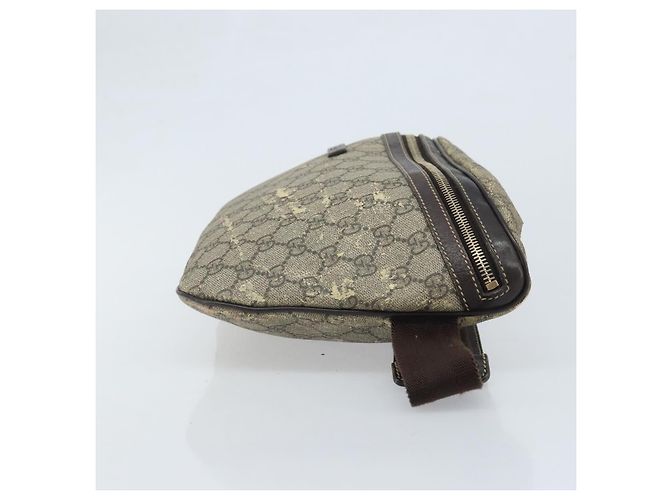 Borsa a tracolla GUCCI GG Supreme in PVC Beige Oro 211110 Auth AMZ560 - vista 3