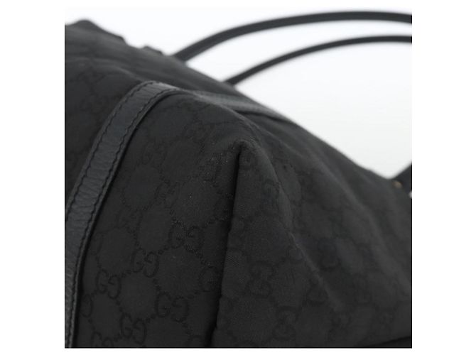 Borsa Tote GG Canvas Gucci Outlet Nera Argento 265695 Auth AMZ157 Nero - vista 15