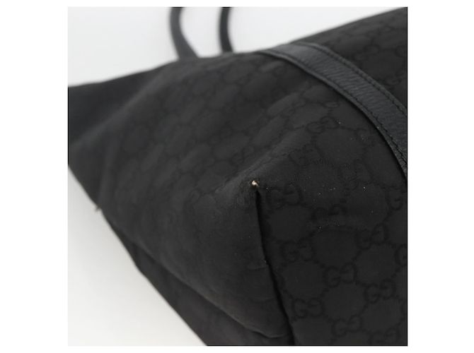Borsa Tote GG Canvas Gucci Outlet Nera Argento 265695 Auth AMZ157 Nero - vista 16