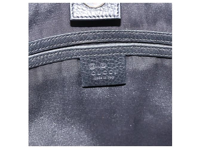 Borsa Tote GG Canvas Gucci Outlet Nera Argento 265695 Auth AMZ157 Nero - vista 17