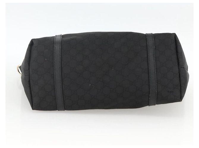 Borsa Tote GG Canvas Gucci Outlet Nera Argento 265695 Auth AMZ157 Nero - vista 5