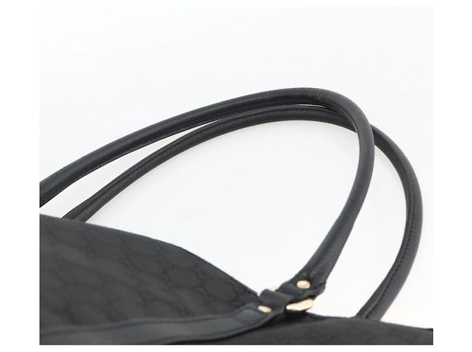 Borsa Tote GG Canvas Gucci Outlet Nera Argento 265695 Auth AMZ157 Nero - vista 8