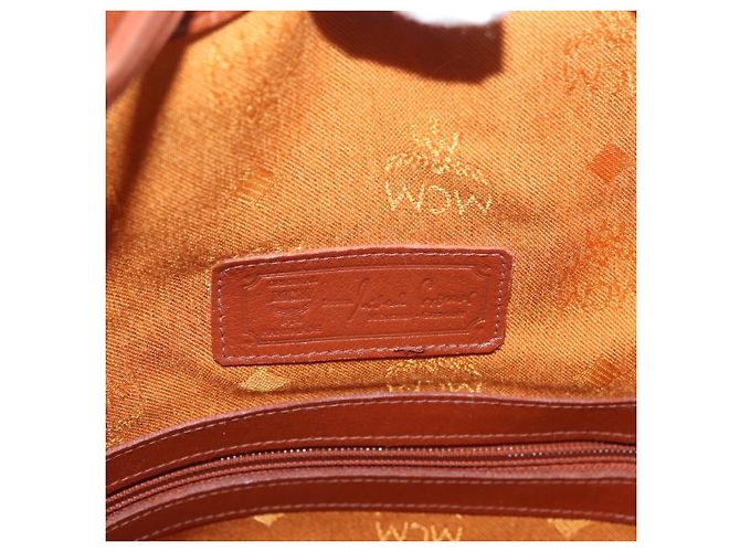 Borsa a corda Vicetos Logogram MCM in pelle PVC marrone e oro Auth AMZ492 D'oro - vista 10