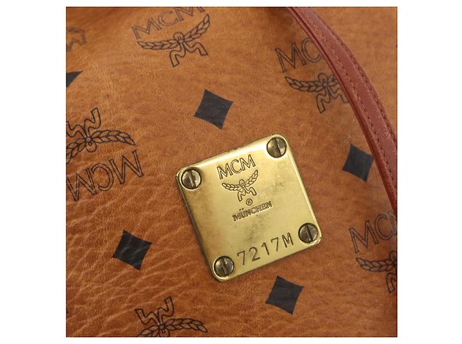 Borsa a corda Vicetos Logogram MCM in pelle PVC marrone e oro Auth AMZ492 D'oro - vista 12