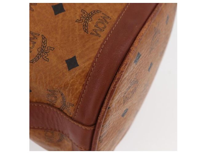 Borsa a corda Vicetos Logogram MCM in pelle PVC marrone e oro Auth AMZ492 D'oro - vista 14