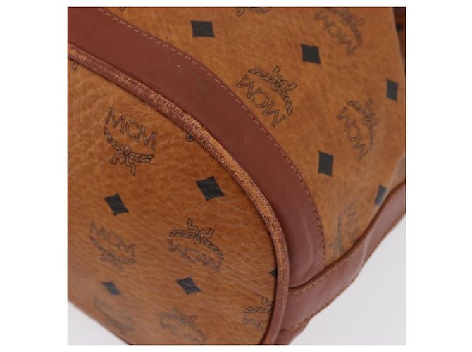 Borsa a corda Vicetos Logogram MCM in pelle PVC marrone e oro Auth AMZ492 D'oro - vista 15
