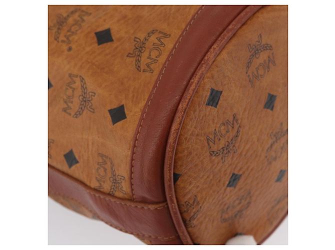 Borsa a corda Vicetos Logogram MCM in pelle PVC marrone e oro Auth AMZ492 D'oro - vista 16