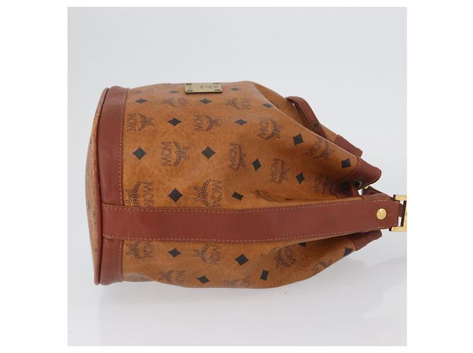 Borsa a corda Vicetos Logogram MCM in pelle PVC marrone e oro Auth AMZ492 D'oro - vista 3