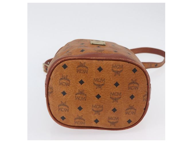 Borsa a corda Vicetos Logogram MCM in pelle PVC marrone e oro Auth AMZ492 D'oro - vista 5