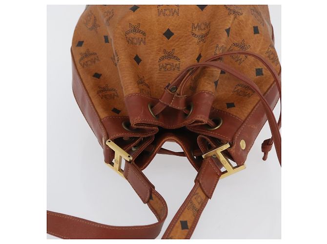 Borsa a corda Vicetos Logogram MCM in pelle PVC marrone e oro Auth AMZ492 D'oro - vista 6