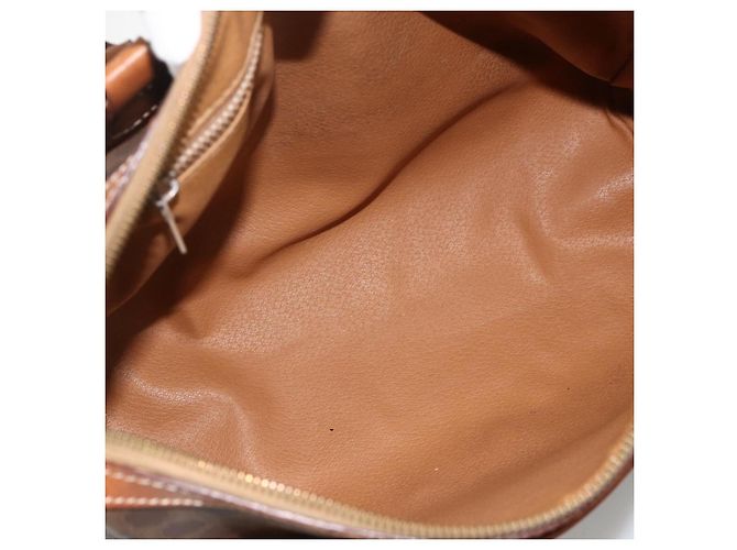 Céline Borsa a mano in tela Macadam CELINE PVC 2 pezzi Marrone Beige Auth ka3848 - vista 10