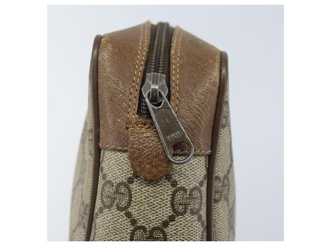 GUCCI GG Supreme Web Sherry Line Clutch Bag PVC Beige Oro 89 01 012 Auth YKZ156 - vista 8
