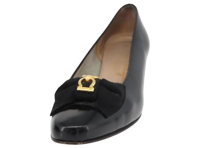 Salvatore Ferragamo Décolleté in Pelle 6 Nero Auth 174618A - vista 20