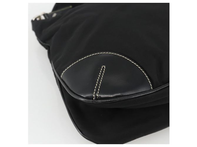 Borsa a Spalla PRADA Nylon Nero Argento Auth YKZ1103 - vista 15