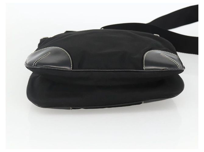 Borsa a Spalla PRADA Nylon Nero Argento Auth YKZ1103 - vista 5