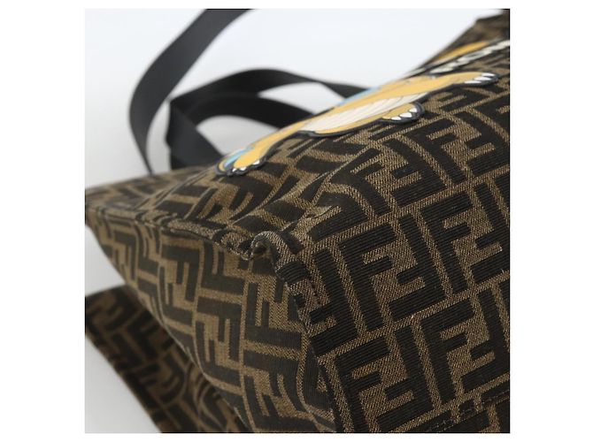 FENDI Pokemon Dragonite Fragment Zucca Canvas Tasche 2way Schwarz Braun Auth ka3850SM - Ansicht 16