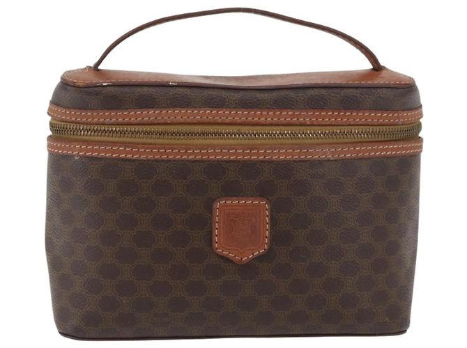 Céline Borsa a mano in tela Macadam CELINE in pelle PVC marrone oro Auth BAZ799 D'oro - vista 13