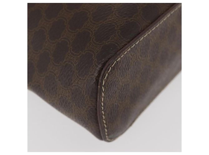 Céline Borsa a mano in tela Macadam CELINE in pelle PVC marrone oro Auth BAZ799 D'oro - vista 14