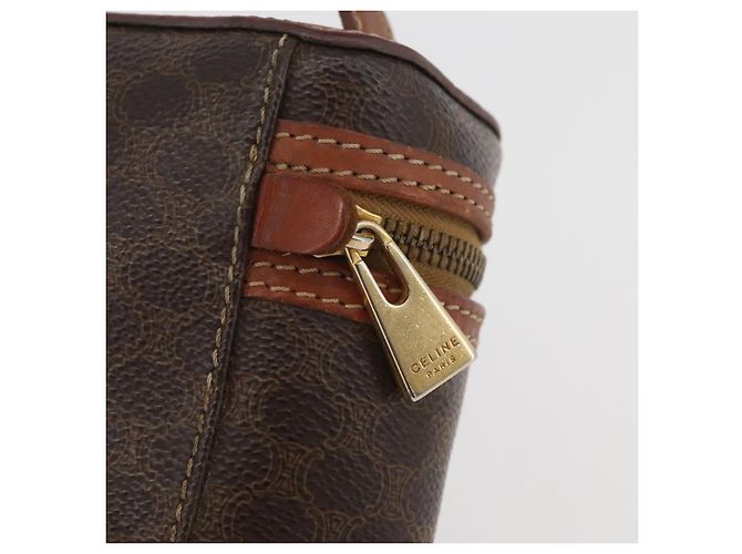 Céline Borsa a mano in tela Macadam CELINE in pelle PVC marrone oro Auth BAZ799 D'oro - vista 9