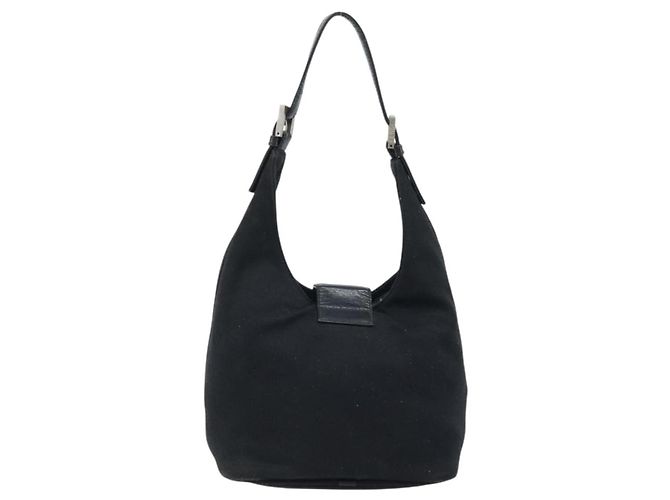 FENDI Handtasche aus schwarzem Nylon mit Silber authentisch YKZ062 - Ansicht 2