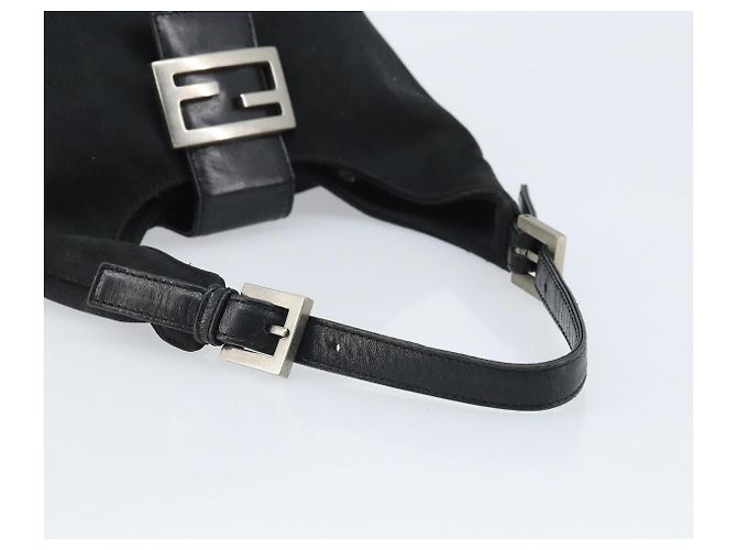 FENDI Handtasche aus schwarzem Nylon mit Silber authentisch YKZ062 - Ansicht 7