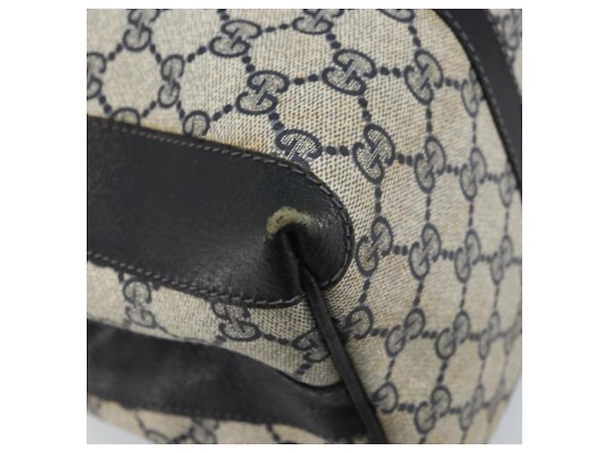 Borsa a Mano GUCCI GG Supreme PVC Blu Navy Oro Auth YKZ165 D'oro - vista 15