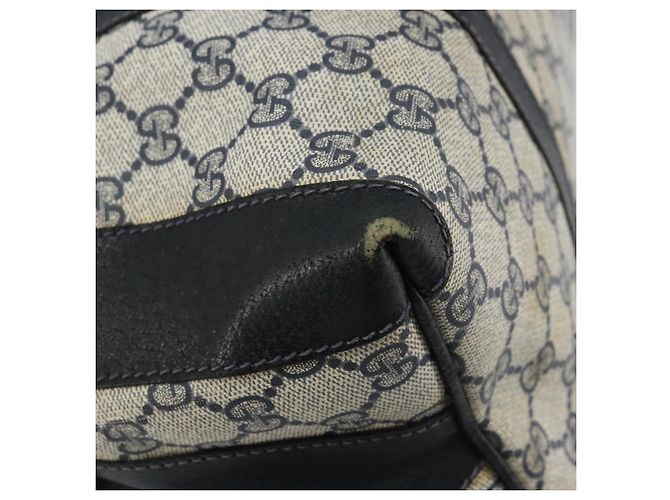 Borsa a Mano GUCCI GG Supreme PVC Blu Navy Oro Auth YKZ165 D'oro - vista 17
