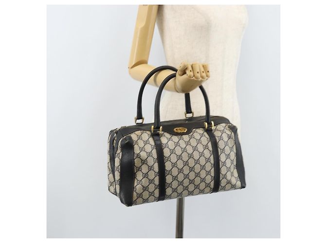Borsa a Mano GUCCI GG Supreme PVC Blu Navy Oro Auth YKZ165 D'oro - vista 24