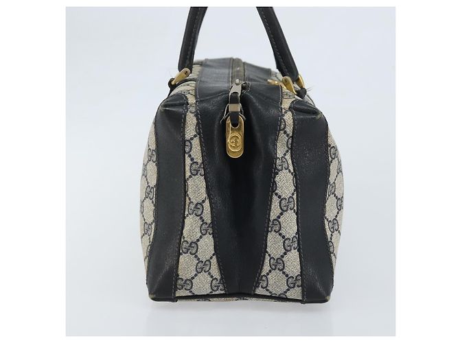 Borsa a Mano GUCCI GG Supreme PVC Blu Navy Oro Auth YKZ165 D'oro - vista 3