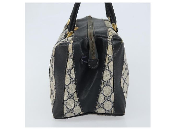 Borsa a Mano GUCCI GG Supreme PVC Blu Navy Oro Auth YKZ165 D'oro - vista 4