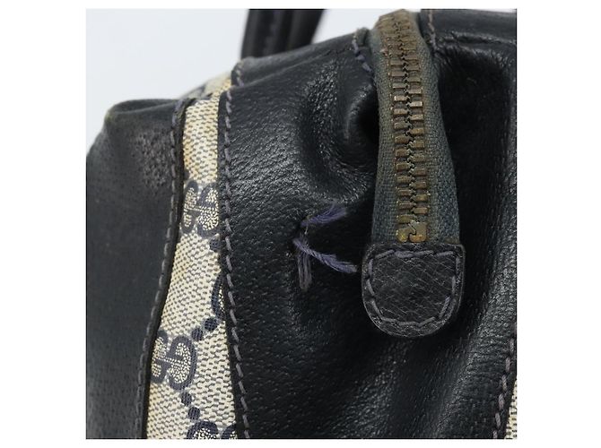 Borsa a Mano GUCCI GG Supreme PVC Blu Navy Oro Auth YKZ165 D'oro - vista 5