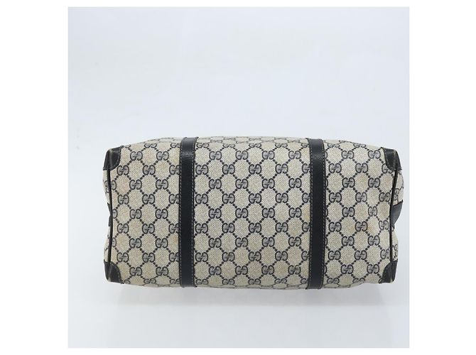 Borsa a Mano GUCCI GG Supreme PVC Blu Navy Oro Auth YKZ165 D'oro - vista 6