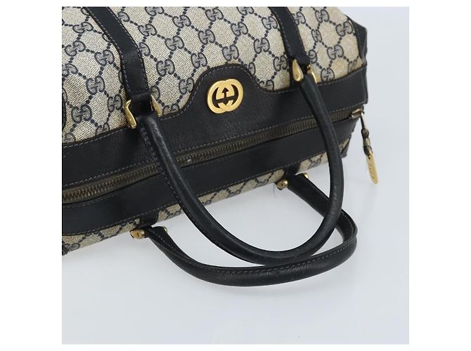 Borsa a Mano GUCCI GG Supreme PVC Blu Navy Oro Auth YKZ165 D'oro - vista 8