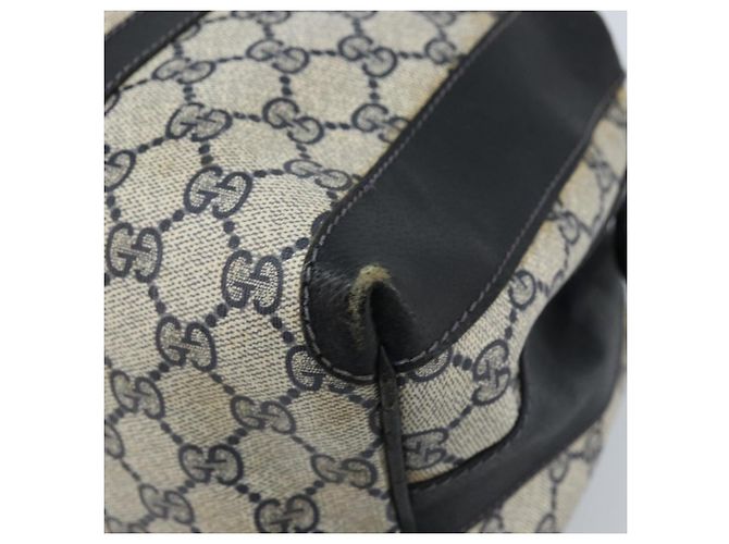Borsa a Mano GUCCI GG Supreme PVC Blu Navy Oro Auth YKZ165 D'oro - vista 9