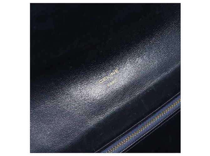 Céline Borsa a spalla Celine C Sulky Carriage in tela blu navy e oro Auth ARZ786 D'oro - vista 19