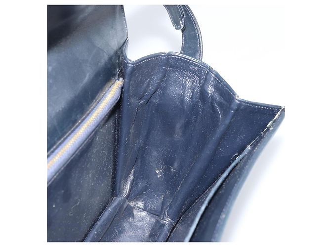 Céline Borsa a spalla Celine C Sulky Carriage in tela blu navy e oro Auth ARZ786 D'oro - vista 20