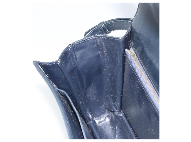 Céline Borsa a spalla Celine C Sulky Carriage in tela blu navy e oro Auth ARZ786 D'oro - vista 21