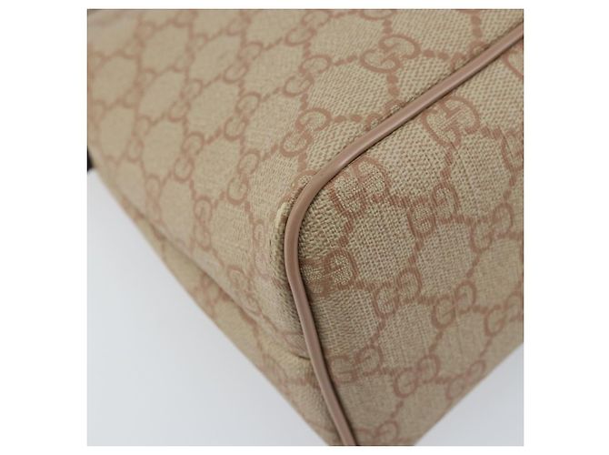 Gucci Borsa Tote GG Supreme in PVC beige e oro 353440 Auth YKZ112 D'oro - vista 14