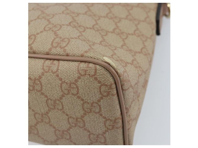 Gucci Borsa Tote GG Supreme in PVC beige e oro 353440 Auth YKZ112 D'oro - vista 15