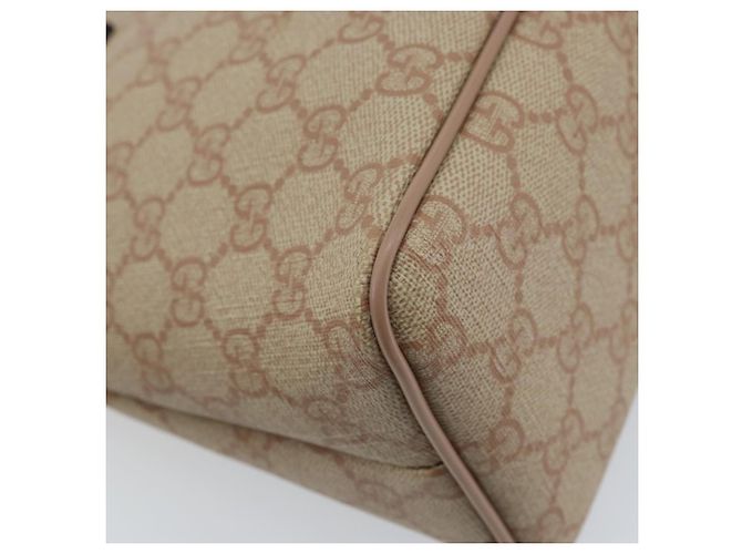 Gucci Borsa Tote GG Supreme in PVC beige e oro 353440 Auth YKZ112 D'oro - vista 16