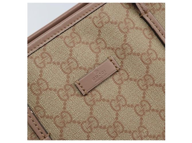 Gucci Borsa Tote GG Supreme in PVC beige e oro 353440 Auth YKZ112 D'oro - vista 17
