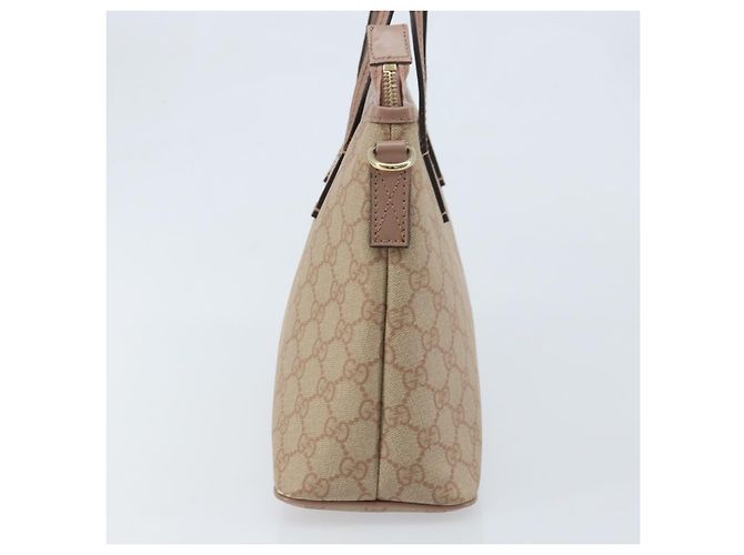 Gucci Borsa Tote GG Supreme in PVC beige e oro 353440 Auth YKZ112 D'oro - vista 3