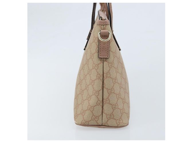 Gucci Borsa Tote GG Supreme in PVC beige e oro 353440 Auth YKZ112 D'oro - vista 4